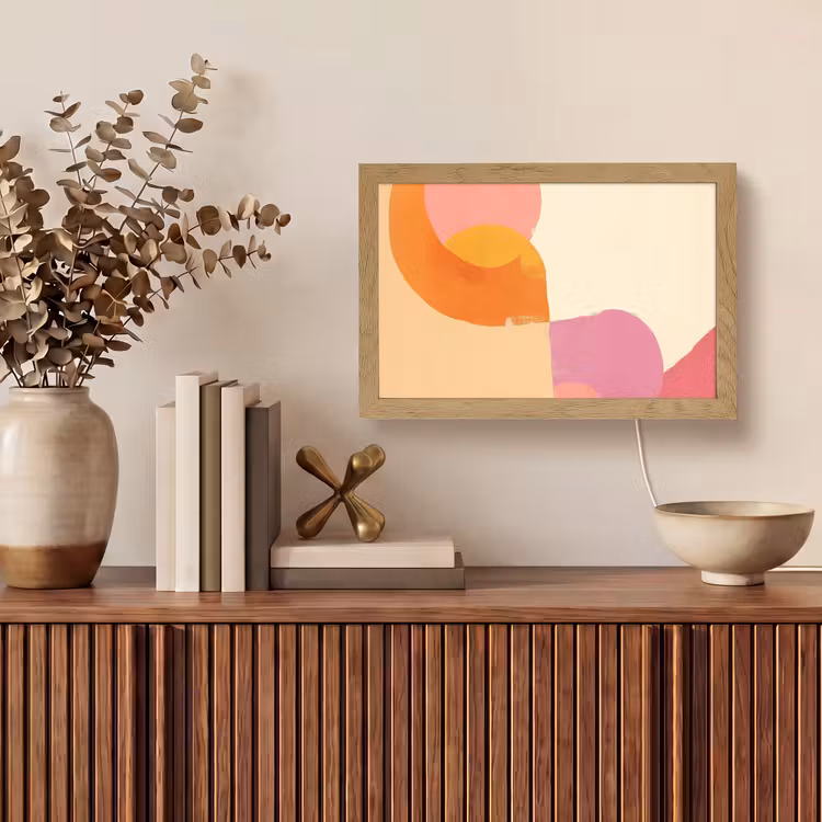 Vormen - Abstract - Kleurrijk Light Box met kabel (Tafellamp) klein -sfeer2
