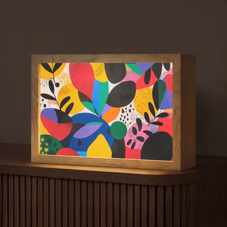 Vormen - Stippen - Kleurrijk Light Box met kabel (Tafellamp) klein -z3d_website