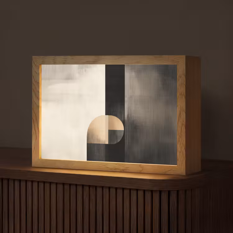Vormen - Modern - Zwart Light Box met kabel (Tafellamp) klein -z3d_website