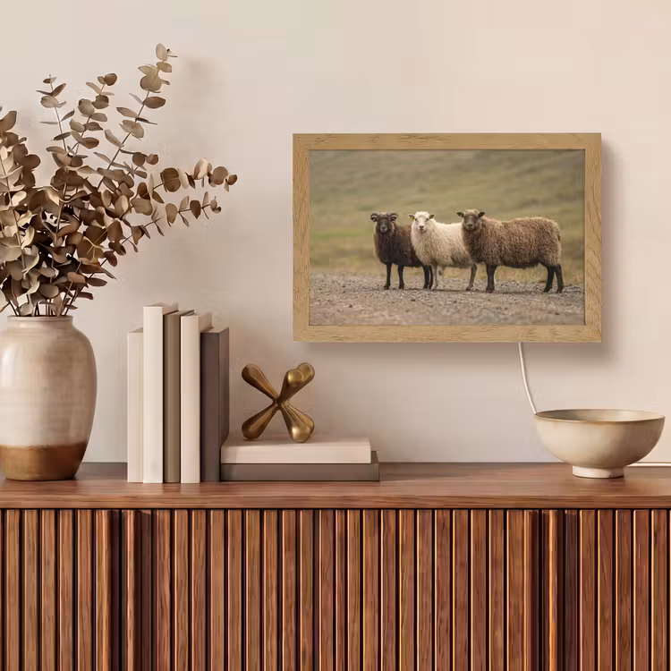 Schapen - Bruin - Wit - Grindpad Light Box met kabel (Tafellamp) klein -sfeer2