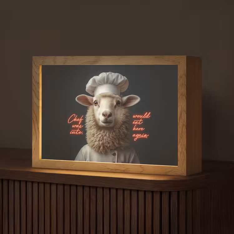 Schaap - Kokskleding - Neon - Quote Light Box met kabel (Tafellamp) klein -z3d_website