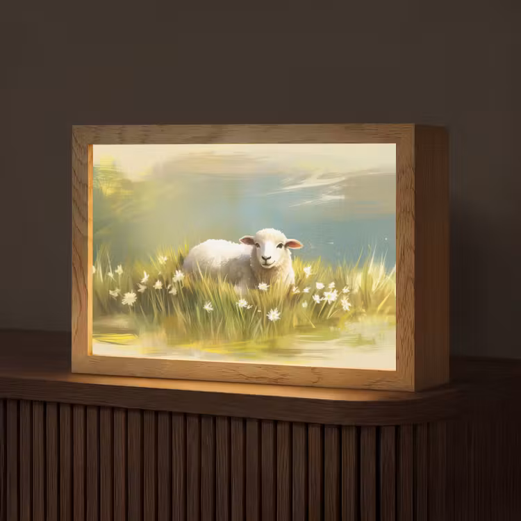 Schaap - Weide - Groen Light Box met kabel (Tafellamp) klein -z3d_website