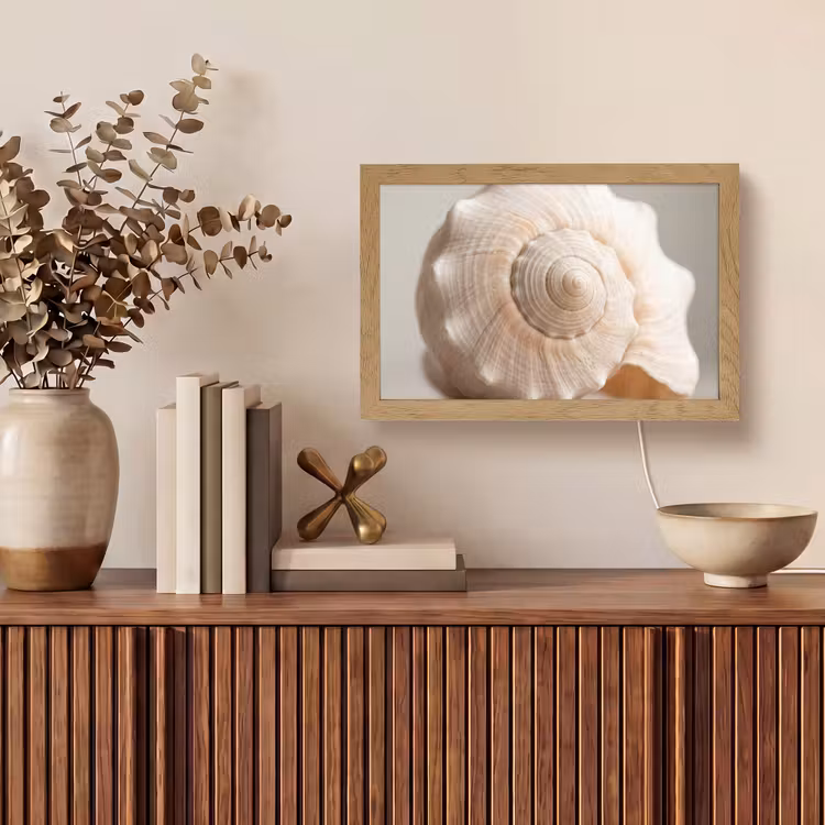Schelp - Detail - Beige Light Box met kabel (Tafellamp) klein -sfeer2