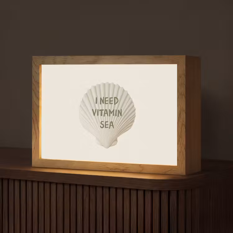 Schelp - Quote - Groen Light Box met kabel (Tafellamp) klein -z3d_website