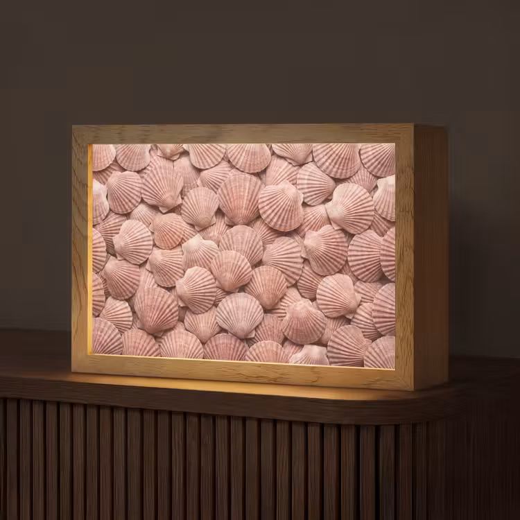 Schelpen - Patroon - Roze Light Box met kabel (Tafellamp) klein -z3d_website