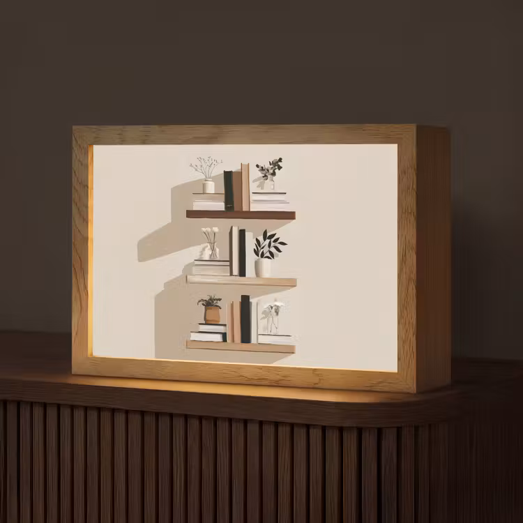 Plankjes - Boeken - Vaasjes - Planten Light Box met kabel (Tafellamp) klein -z3d_website