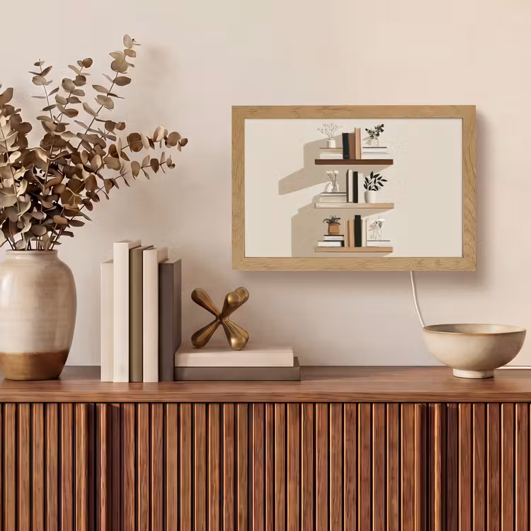 Plankjes - Boeken - Vaasjes - Planten Light Box met kabel (Tafellamp) klein -sfeer2