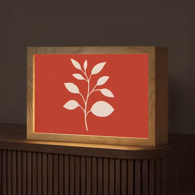 Silhouet - Bladeren - Tak Light Box met kabel (Tafellamp) klein -z3d_website