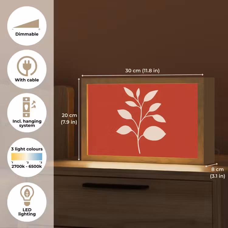 Silhouet - Bladeren - Tak Light Box met kabel (Tafellamp) klein -USP_EN