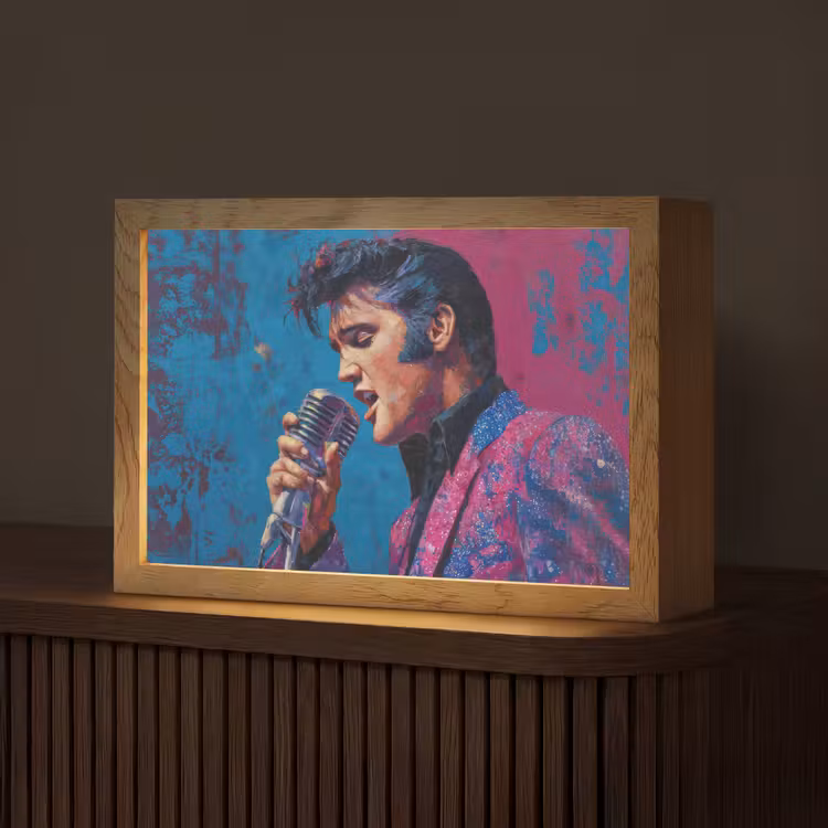 Zingende man - Glitterjas - Microfoon Light Box met kabel (Tafellamp) klein -z3d_website