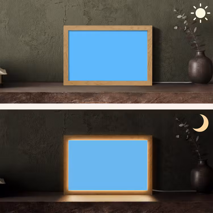 Sky - Blue - Blauw Light Box met kabel (Tafellamp) klein 924 -sfeer3