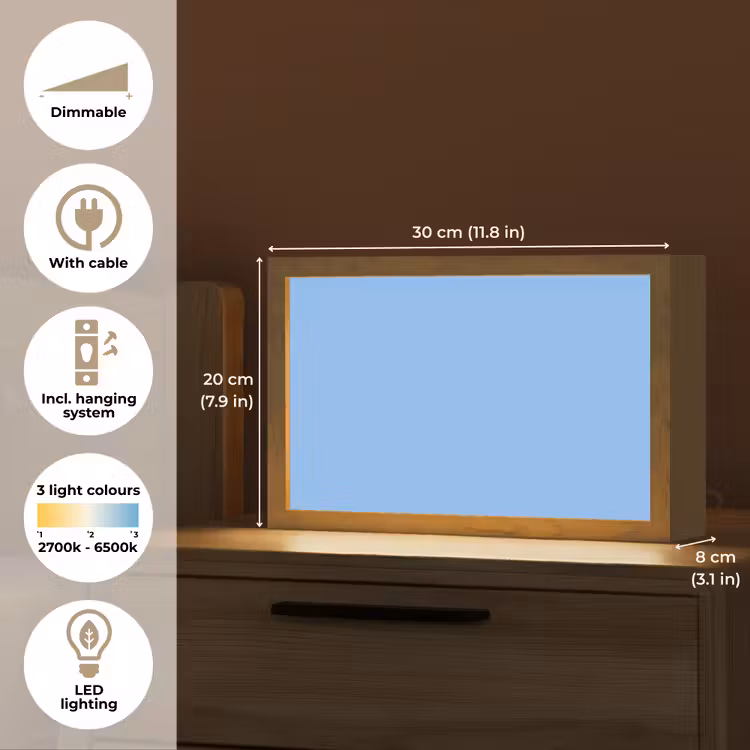 Sky - Glow - Blauw Light Box met kabel (Tafellamp) klein 924 -USP_EN