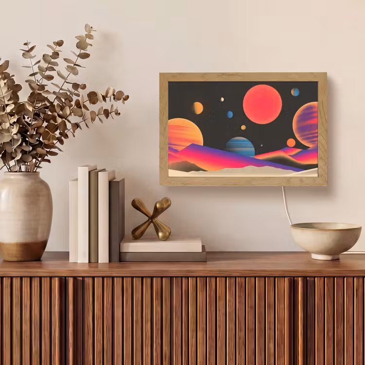 Hemel - Planeten - Felgekleurd Light Box met kabel (Tafellamp) klein -sfeer2