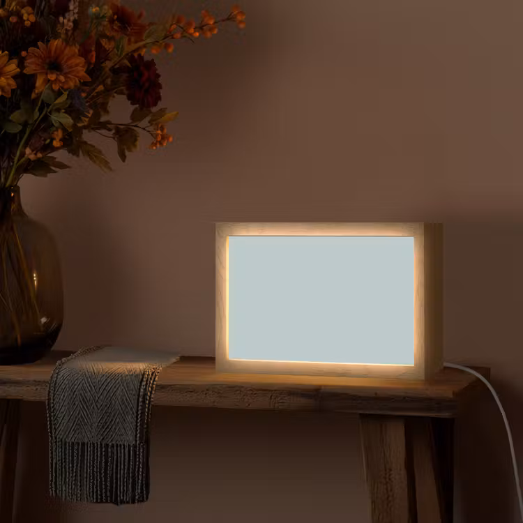 Slate - Blue - Blauw Light Box met kabel (Tafellamp) klein 924 -sfeer4