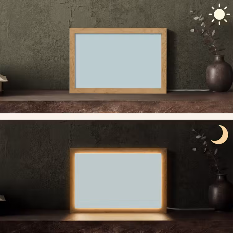 Slate - Blue - Blauw Light Box met kabel (Tafellamp) klein 924 -sfeer3