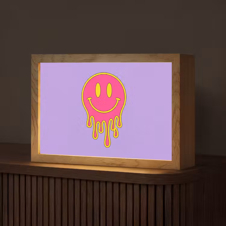 Smiley - Drip - Neon Light Box met kabel (Tafellamp) klein -z3d_website