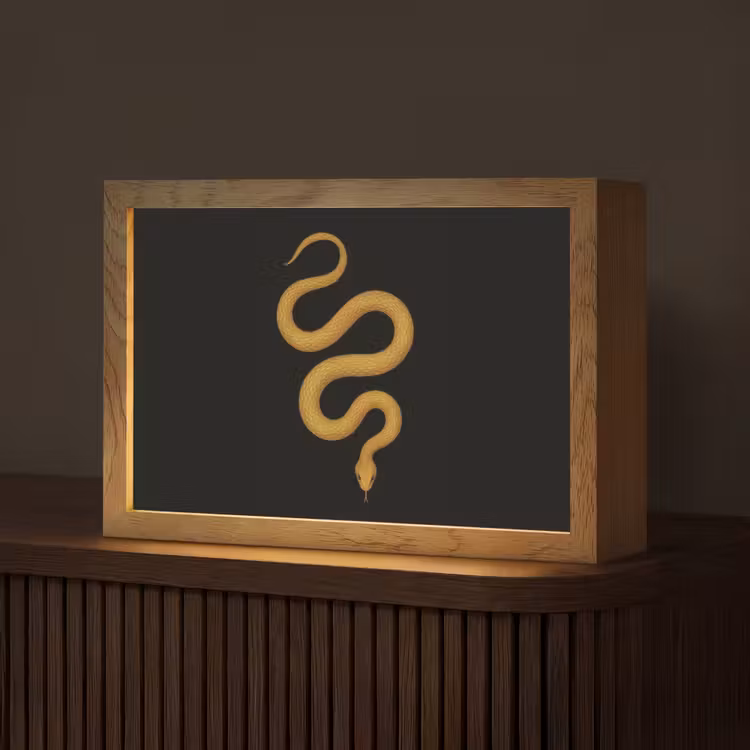 Slang - Minimalistisch - Goud Light Box met kabel (Tafellamp) klein -z3d_website