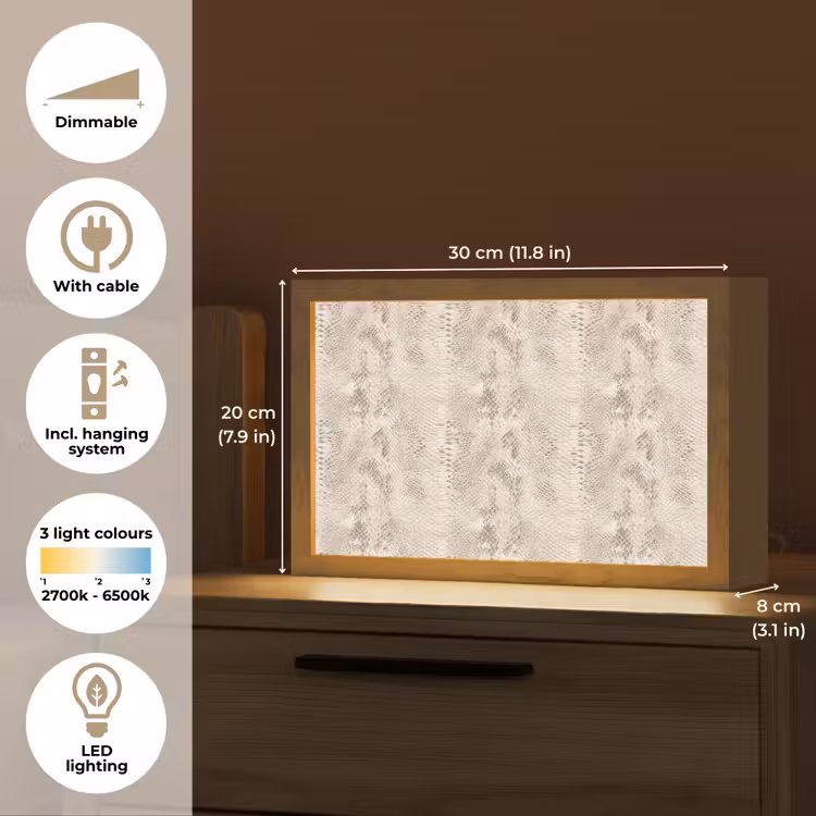 Slang - Patroon - Beige Light Box met kabel (Tafellamp) klein 924 -USP_EN