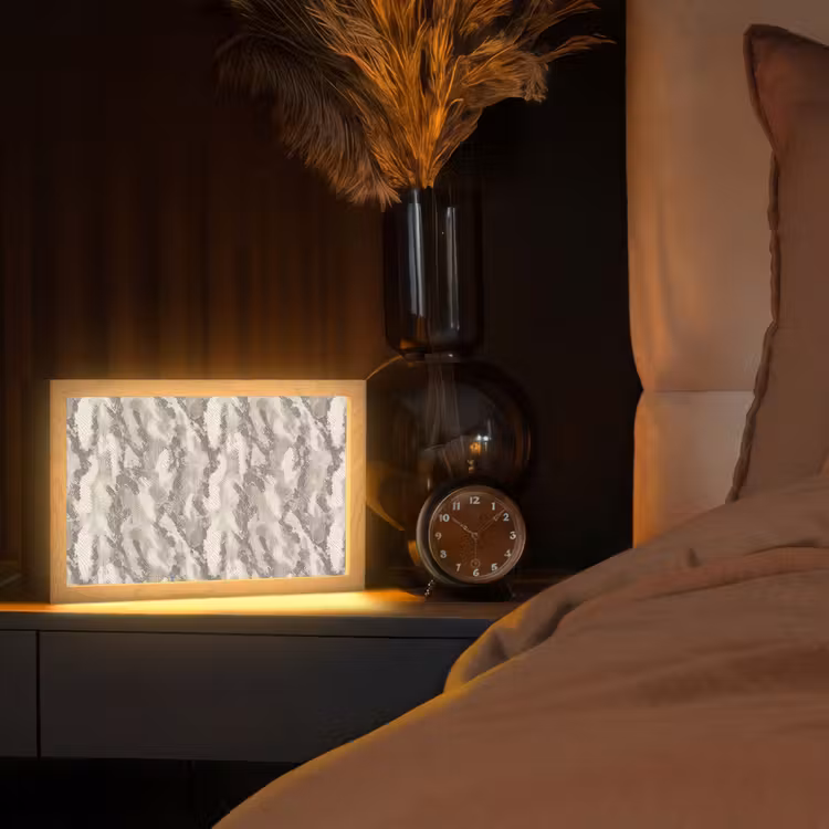 Slang - Patroon - Taupe Light Box met kabel (Tafellamp) klein 924 -sfeer1