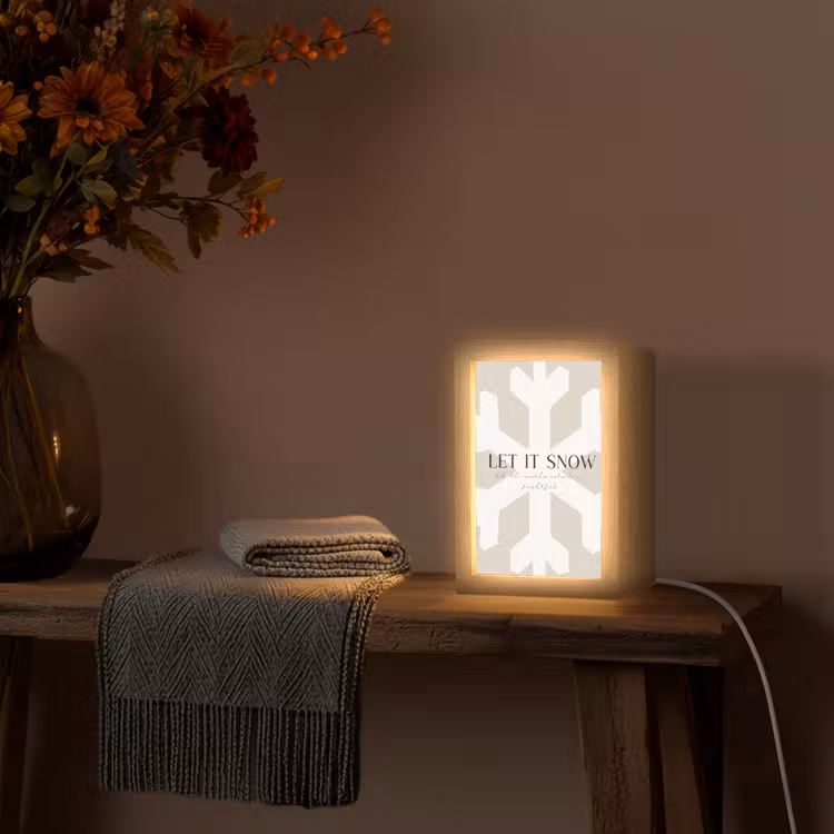 Sneeuw - Japandi - Winter - Decoratie Light Box met kabel (Tafellamp) klein -sfeer4