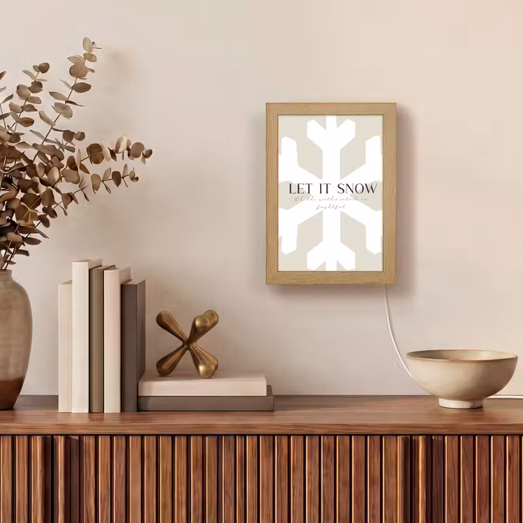 Sneeuw - Japandi - Winter - Decoratie Light Box met kabel (Tafellamp) klein -sfeer2
