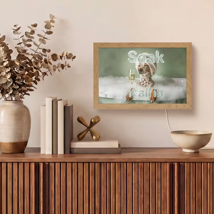 Soak it all in - Hond - Bad Light Box met kabel (Tafellamp) klein -sfeer2