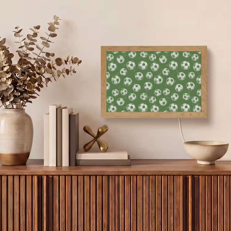 Voetbal - Sport - Groen Light Box met kabel (Tafellamp) klein 924 -sfeer2