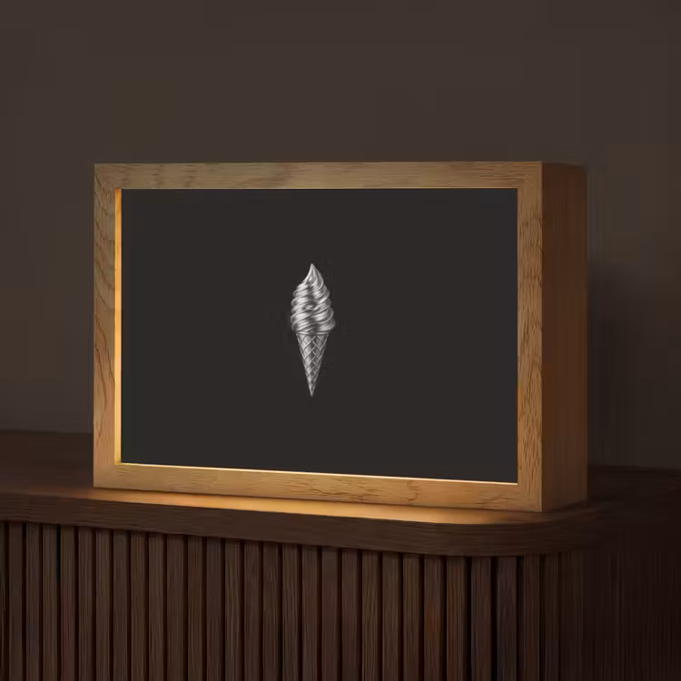 Softijs - Realistisch - Futuristisch Light Box met kabel (Tafellamp) klein -z3d_website