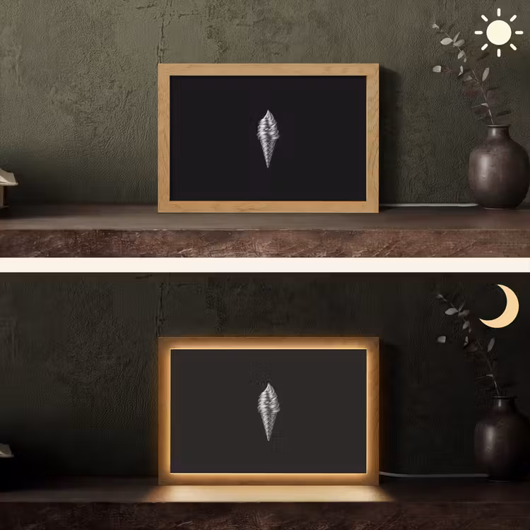 Softijs - Realistisch - Futuristisch Light Box met kabel (Tafellamp) klein -sfeer3
