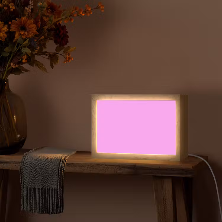 Soft - Lavender - Roze Light Box met kabel (Tafellamp) klein 924 -sfeer4