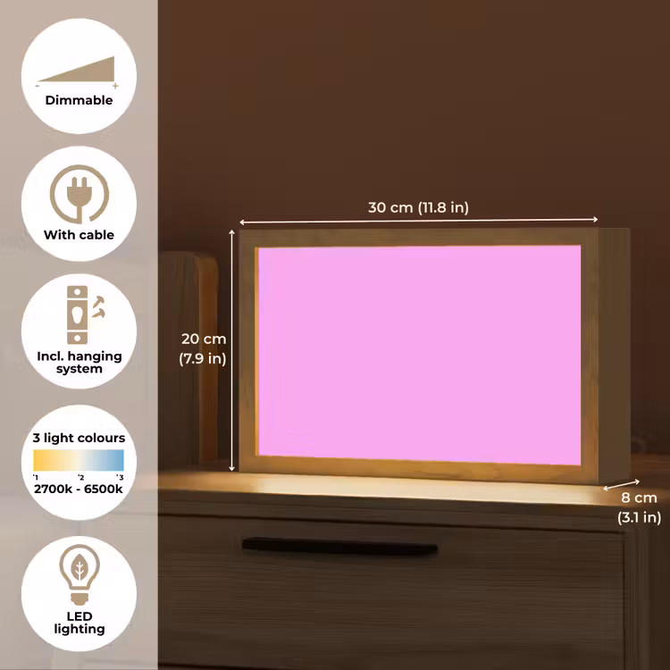 Soft - Lavender - Roze Light Box met kabel (Tafellamp) klein 924 -USP_EN