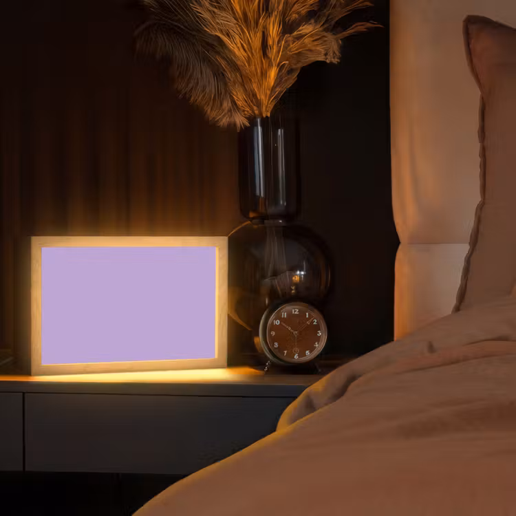 Soft - Lavender - Paars Light Box met kabel (Tafellamp) klein 924 -sfeer1