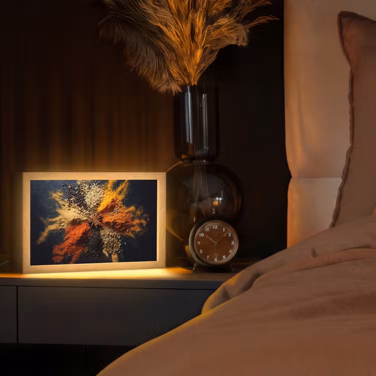 Specerijen - Explosie - Oranje Light Box met kabel (Tafellamp) klein -sfeer1