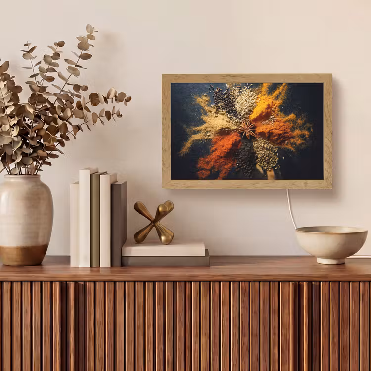 Specerijen - Explosie - Oranje Light Box met kabel (Tafellamp) klein -sfeer2