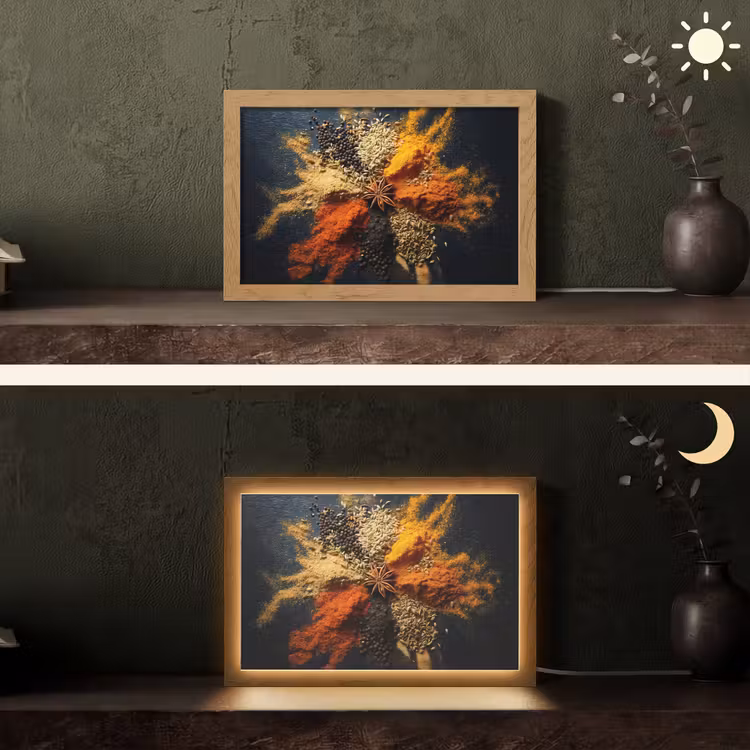 Specerijen - Explosie - Oranje Light Box met kabel (Tafellamp) klein -sfeer3
