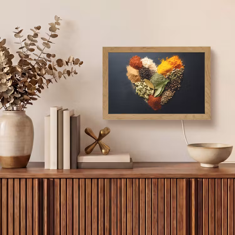Specerijen - Mix - Hartvorm - Zwart Light Box met kabel (Tafellamp) klein -sfeer2