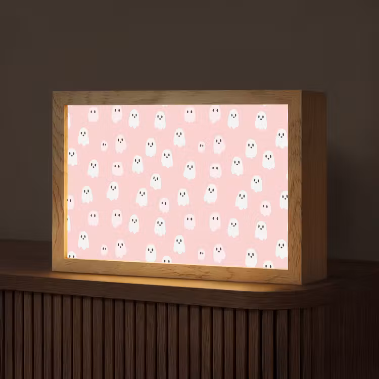 Spookjes - Patroon - Roze Light Box met kabel (Tafellamp) klein 924 -z3d_website