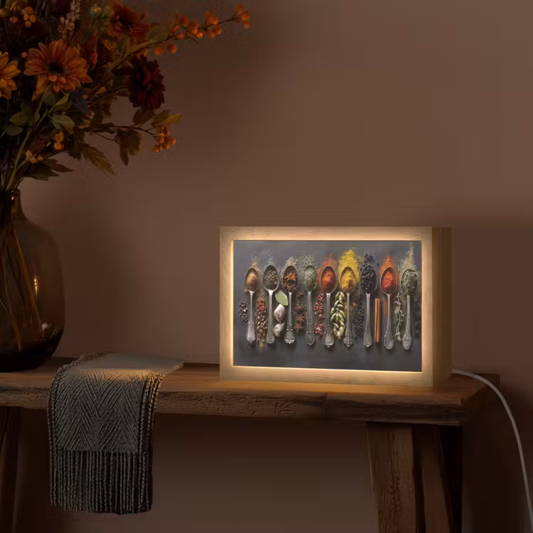 Lepels - Specerijen - Kaneel - Chili Light Box met kabel (Tafellamp) klein -sfeer4