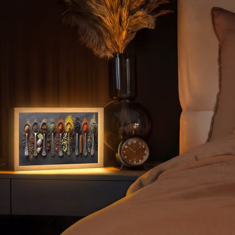 Lepels - Specerijen - Kaneel - Chili Light Box met kabel (Tafellamp) klein -sfeer1
