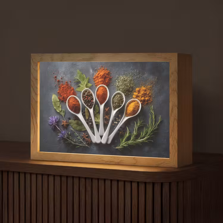 Lepels - Wit - Poeder - Kruiden Light Box met kabel (Tafellamp) klein -z3d_website