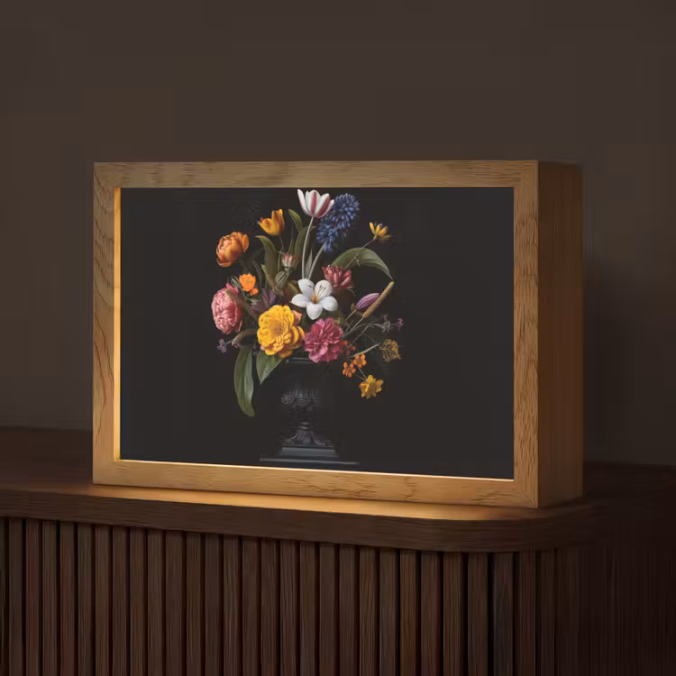 Lente - Bloemen - Klassiek - Vaas Light Box met kabel (Tafellamp) klein -z3d_website