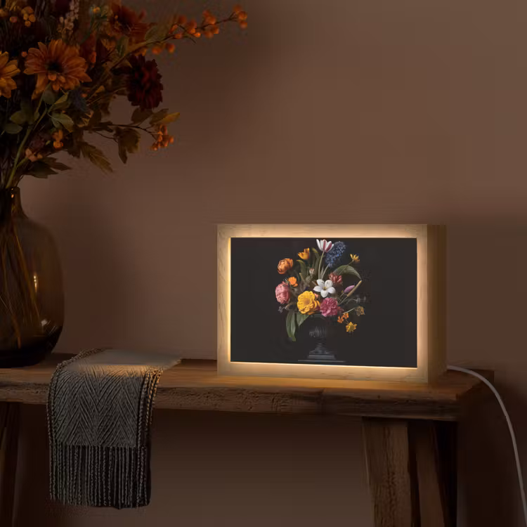 Lente - Bloemen - Klassiek - Vaas Light Box met kabel (Tafellamp) klein -sfeer4