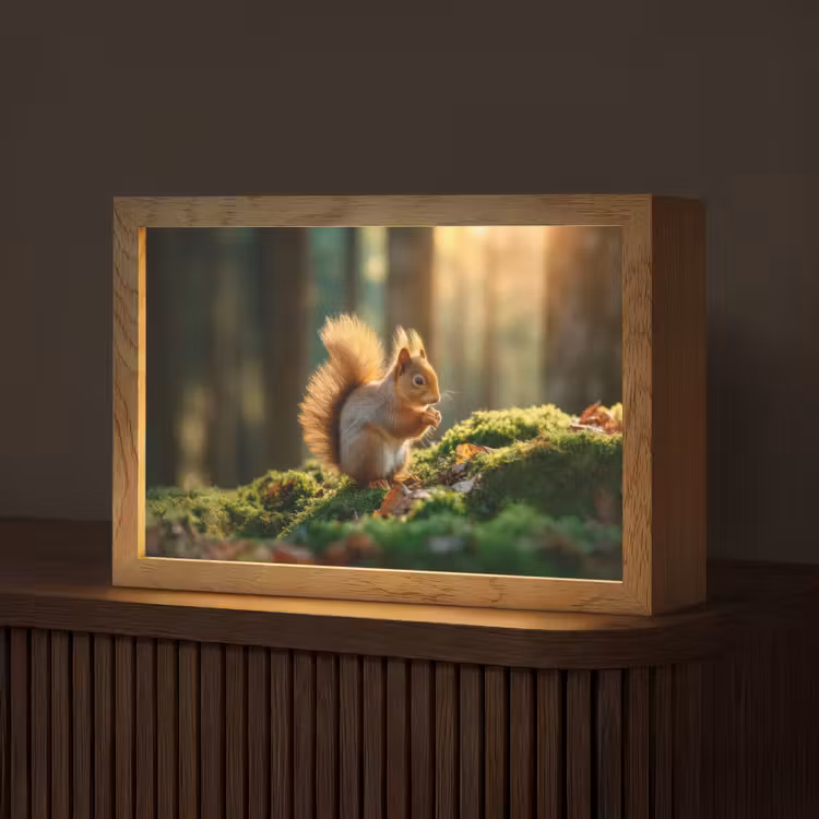 Eekhoorn - Nootje - Gras Light Box met kabel (Tafellamp) klein -z3d_website