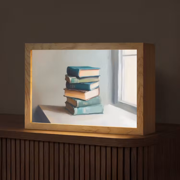 Stapel - Boeken - Groen - Daglicht Light Box met kabel (Tafellamp) klein -z3d_website