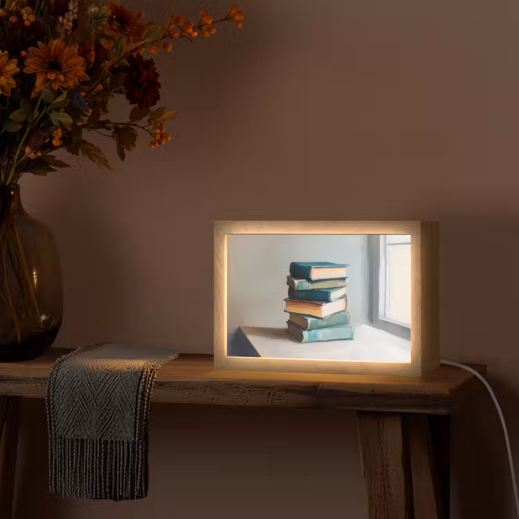Stapel - Boeken - Groen - Daglicht Light Box met kabel (Tafellamp) klein -sfeer4