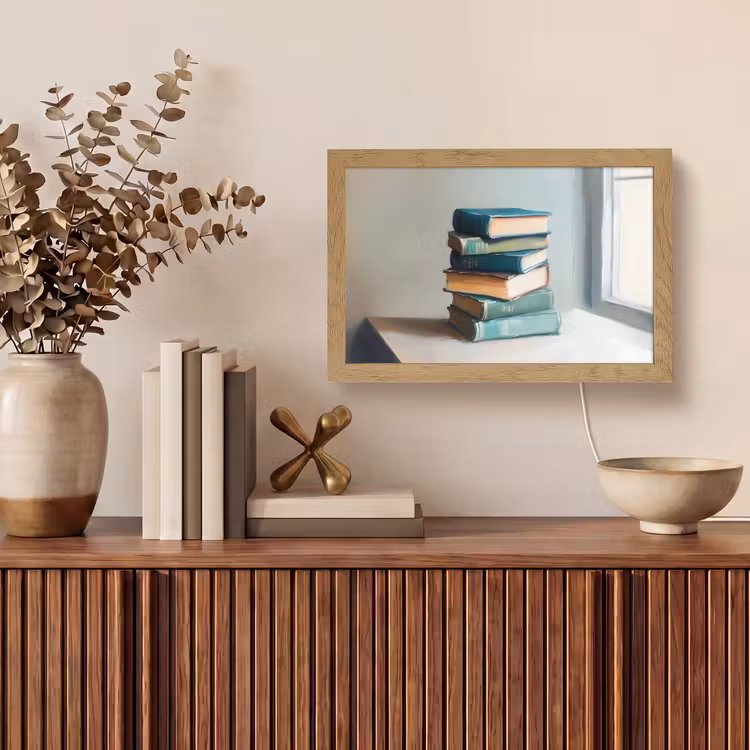 Stapel - Boeken - Groen - Daglicht Light Box met kabel (Tafellamp) klein -sfeer2