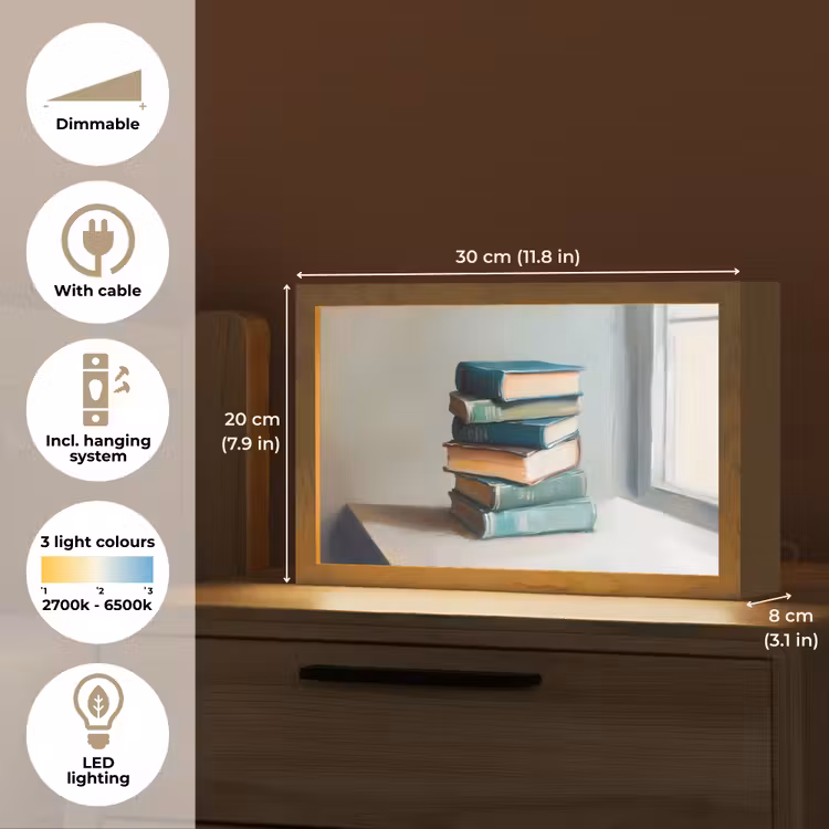 Stapel - Boeken - Groen - Daglicht Light Box met kabel (Tafellamp) klein -USP_EN
