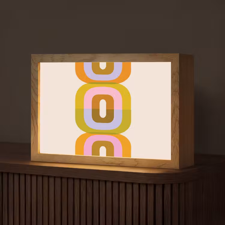Stapel - Vormen - Geblokt - Oranje Light Box met kabel (Tafellamp) klein -z3d_website