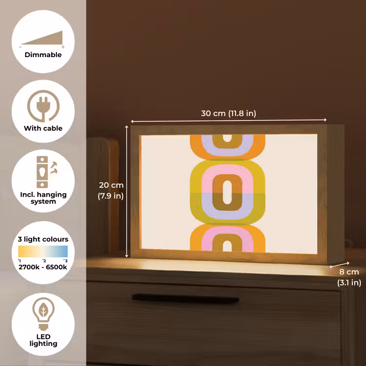 Stapel - Vormen - Geblokt - Oranje Light Box met kabel (Tafellamp) klein -USP_EN
