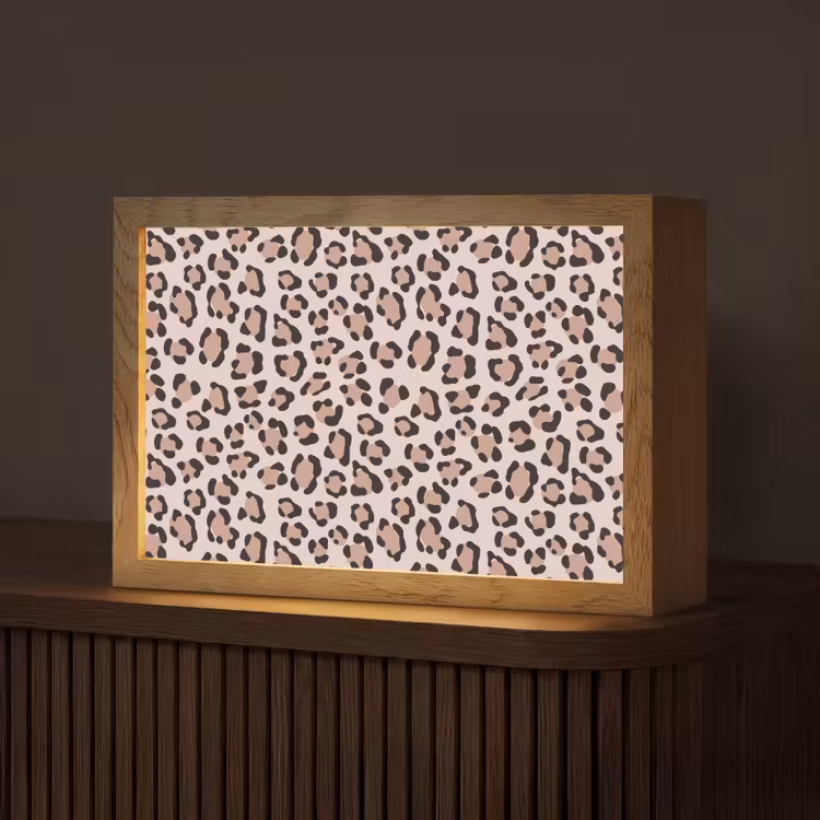Vlekken - Beige - Luipaard Light Box met kabel (Tafellamp) klein 924 -z3d_website